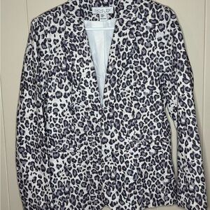 Rachel Zoe Women's Animal Print Blazer - Black and White, size M